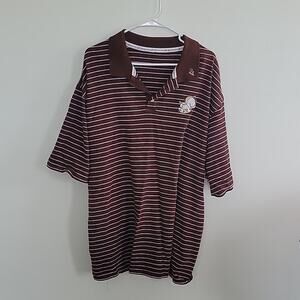 2XL Lot 29 Elmer Fudd Looney Tunes  brown and white striped men's polo